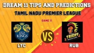 Dream11 Team Lyca Kovai Kings vs Ruby Trichy Warriors Match 11 TNPL 2019 TAMIL NADU T20 – Cricket Prediction Tips For Today’s T20 Match LYC vs RUB at Tirunelveli